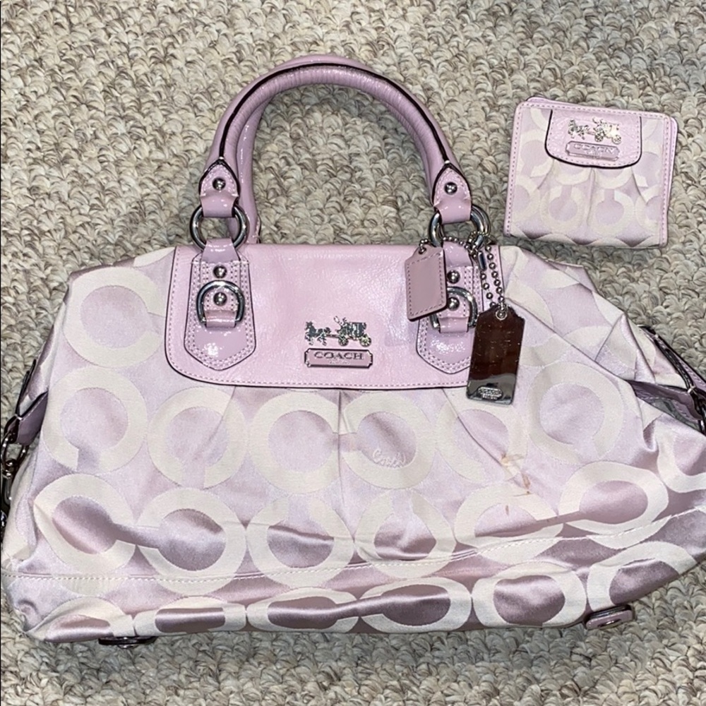 Satchel with matching mini wallet